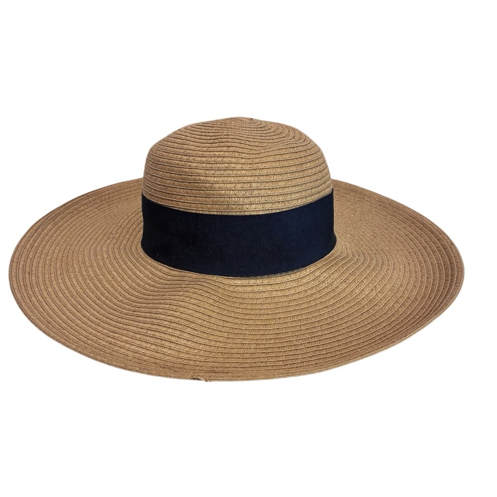 David and Young - Tan and Black Straw Sun Hat